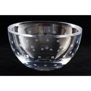 Kate Spade Lenox Larabee Dot Round Bowl 6" Lead Crystal Polka Dot Modern Elegant